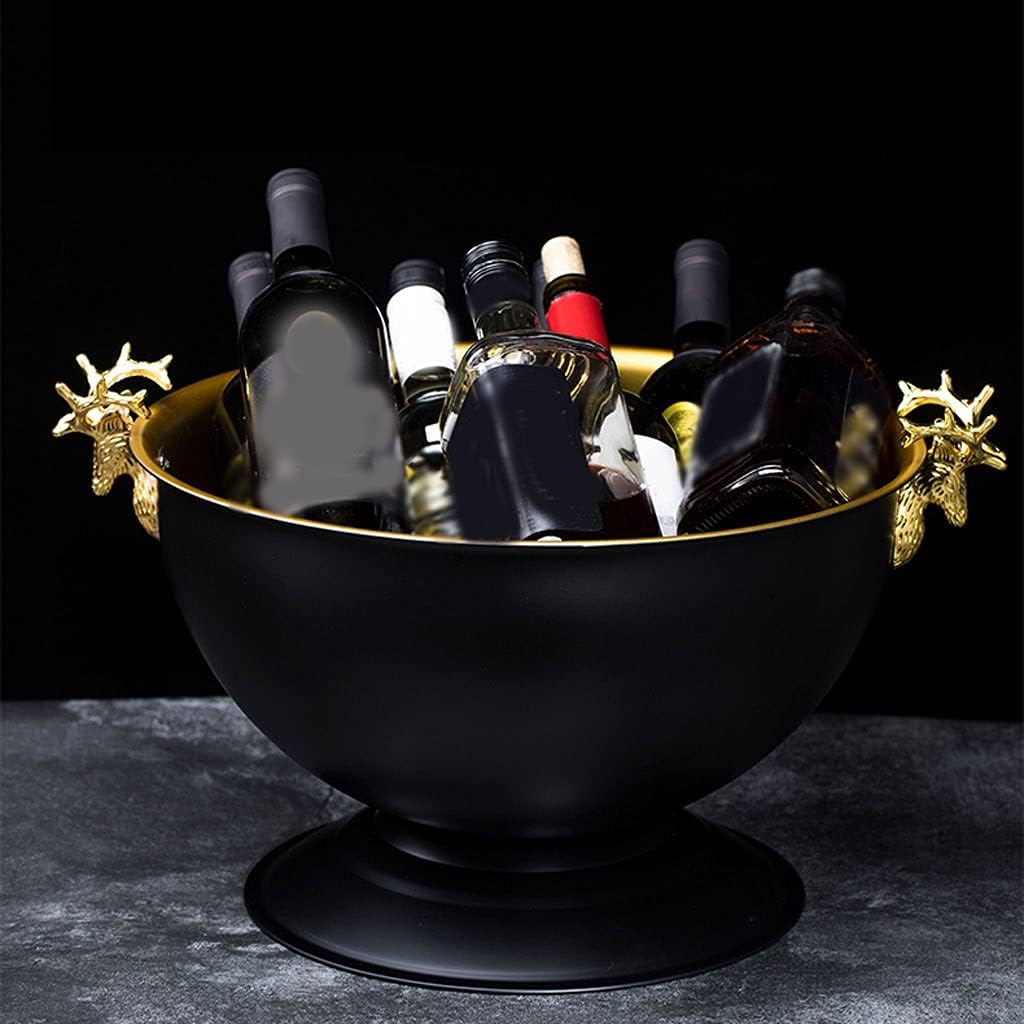 Ice Bucket Large Capacity Ice Bucket Stainless Steel Restaurant Champagne Basin Indoor Outdoor Beverage Ice Bucket Party Bar Wine Basin Keeps Ice Cold & Dry