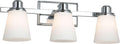 XiNBEi Lighting Opal Glass Bathroom Vanity Light Over Mirror, 3 Light Chrome Bathroom Light Fixtures with White Glass, Modern Vanity Lighting Wall Mount Fixture XB-W220-3-CH