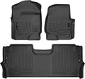 Husky Liners Weatherbeater Floor Mats | Fits 2017-2026 Ford F-250/F-350/F-450 Crew CAB with Factory Carpet & with Factory Underseat Storage ONLY | Front & 2nd Row, 3-pc Black - 94061