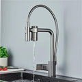 Brass Pull Out Filtered Kitchen Faucet Purification Kitchen Faucets Drinking Water Hot Cold Mixer Tap(Gray)