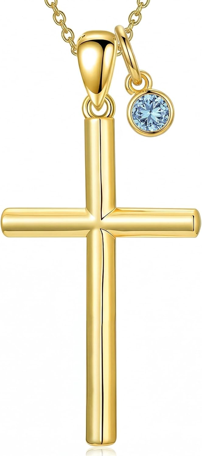18K Gold Cross Pendant for Women Gold Cross Necklace 18K Gold Jewelry Religious Gift