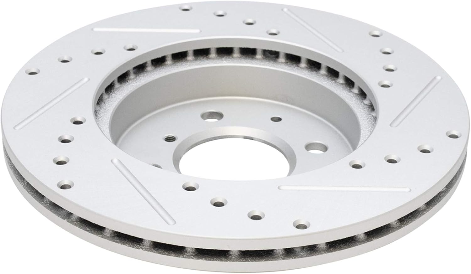 TRQ Performance Front Brake Pad and Rotor Set Ceramic Coated Drilled Slotted Vented Rotors Compatible with 2003-2005 Honda Civic 1994-1997 Civic del Sol 2007-2013 Fit