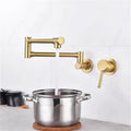 Foldable Pot Filler Tap Wall Mounted Kitchen Faucet Hot and Cold Black Sink Tap Rotate Folding Spout Brass(Chrome)