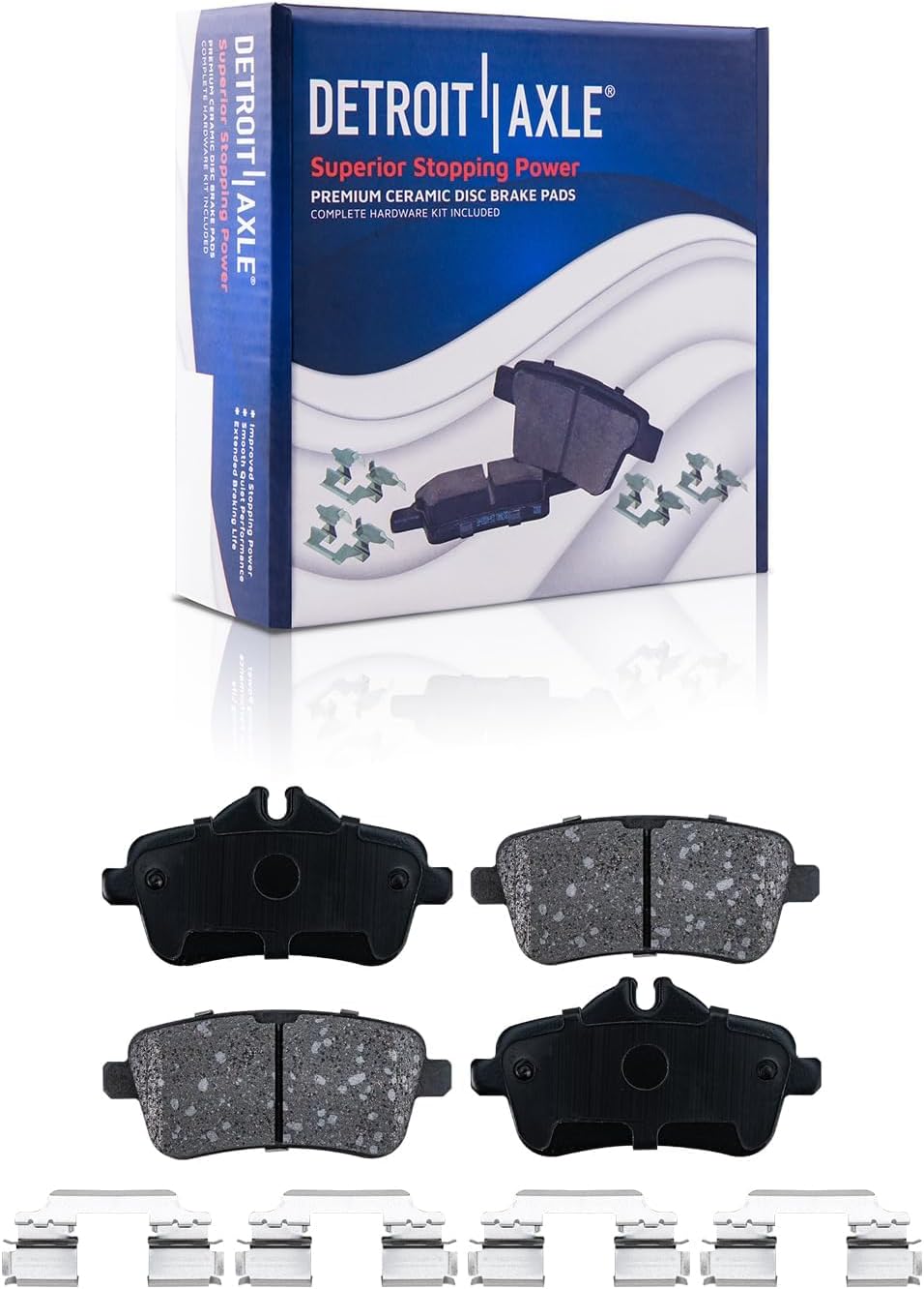 Detroit Axle - Rear Brake Kit for Mercedes-Benz ML350 ML400 ML550 GLE400 GLE300d GLE43 AMG Disc Brake Rotors Ceramic Brakes Pads with Hardware Replacement: 12.99' inch Rotors