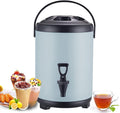 Urn Boiler Hot and Cold Water Dispenser Stainless Steel Tea Hot Water Bottle with Faucet Portable Handle Large Capacity Sealing for Catering Office Hotels Party (Color : Blue, Size : 10L)