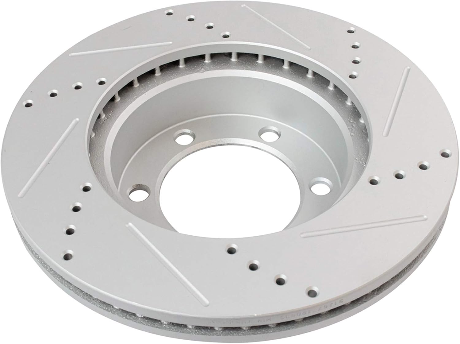TRQ Performance Front Ceramic Brake Pad and Rotor Set 12.56 in 6-Lug for 2000-2003 Toyota Tundra with 5.3 Inch Front Pad Length 2004-2006 03 Sequoia with 04-07