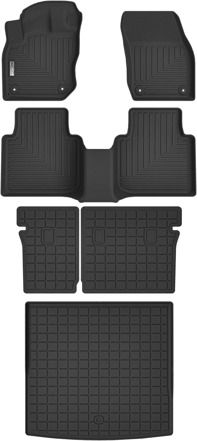 Floor Mats & Cargo Liner for Volkswagen VW Tiguan 2025 2026,TPE All Weather Protection Slush Floor Liner Accessories(Trunk Mat+Backrest Mat+Floor Mat)