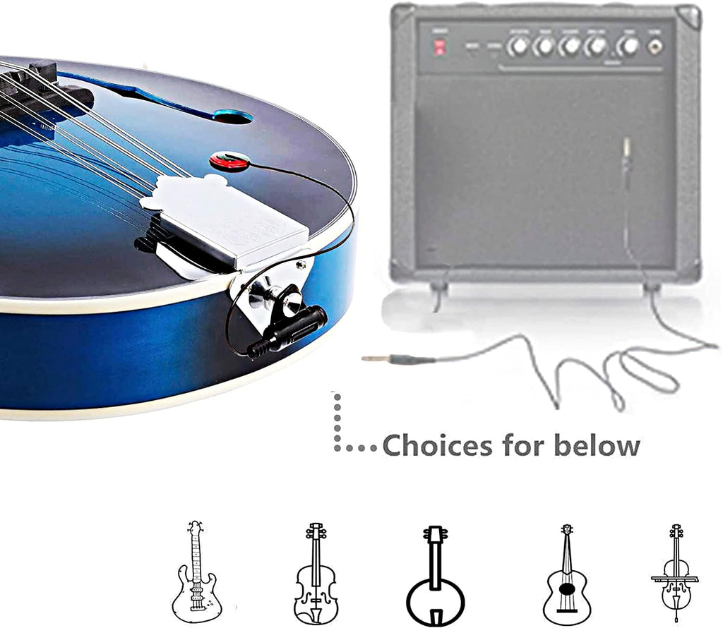 ADM Acoustic Mandolin Instrument Kit Music A Style for Kids Students Adults Wood Mandolins Beginner Set With Bag, Tuner, Pick-up, Strap, Strings, Picks and Hanger, Blue