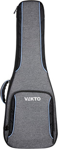 VEKTO Acoustic Guitar Gig Bag 41 Inch 28mm Padded, Hideaway Backpack StrapsPremium Grey-Blue Fabric, Spacious Compartments, Detachable Neck Cushion Grey Blue