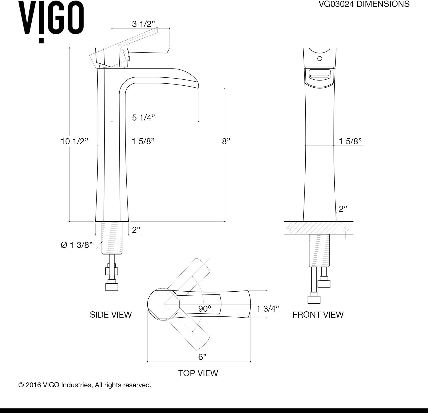VIGO Niko Waterfall Single-Handle Single-Hole Mount Vessel Bathroom Sink Faucet, 11-Inch, Brushed Nickel, Modern Design, Solid Brass, 1.2 GPM WaterSense & Ceramic Disc Valve - VG03024BN