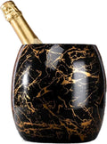 GLigeT ice Cube Bucket Ice Bucket 3.6L Stainless Steel Ice Buckets with Elegant Marble Patterns Ideal for Cocktail Bar, Parties, Chilling Wine, Champagne ice Buckets for Bars (Color : Black)