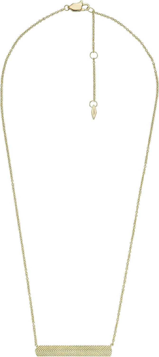 Fossil Women's Gold-Tone Stainless Steel Pendant Chain Necklace for Women