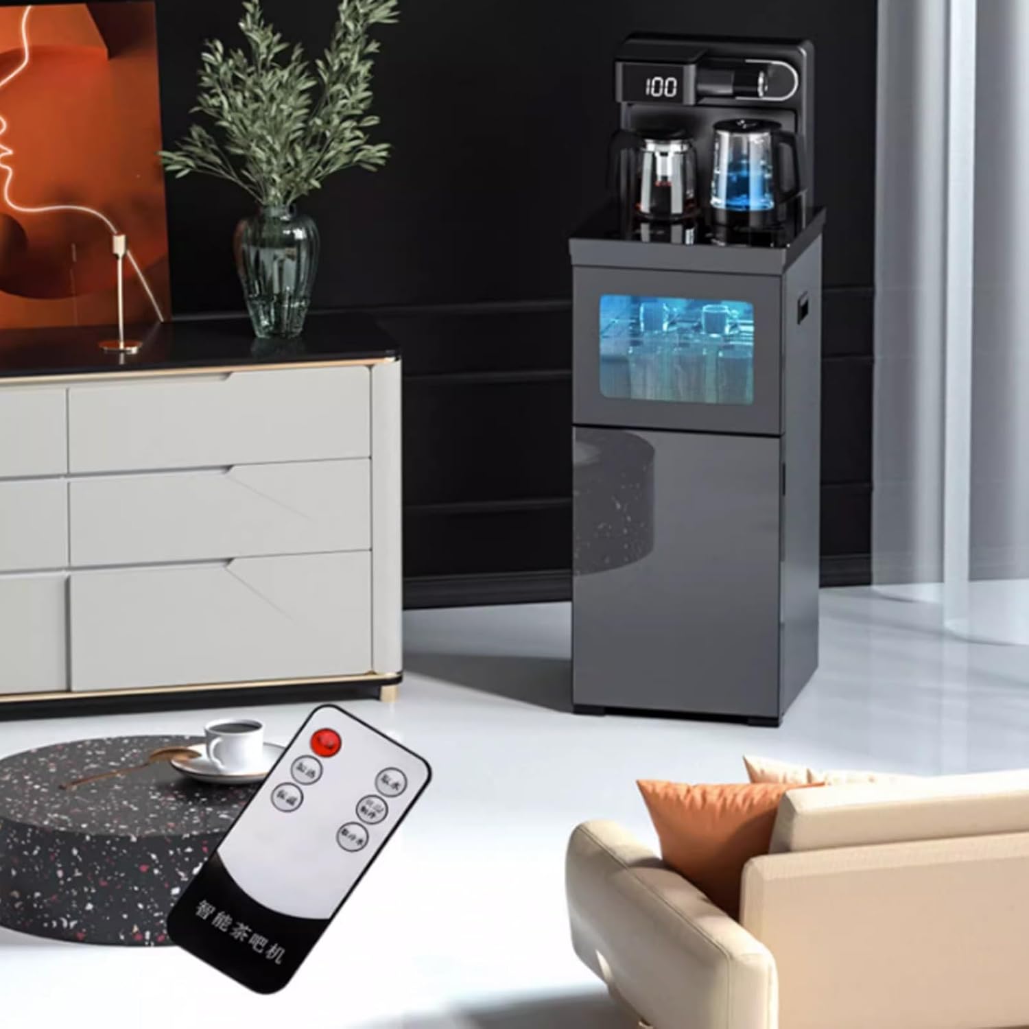 hot Water dispensers Tea Bar Machine Household High-end Fully Automatic Intelligent Boiling Water Dispenser Bottom Mounted Bucket Tea Dispenser Instant hot Water Dispenser (Color : Warm)