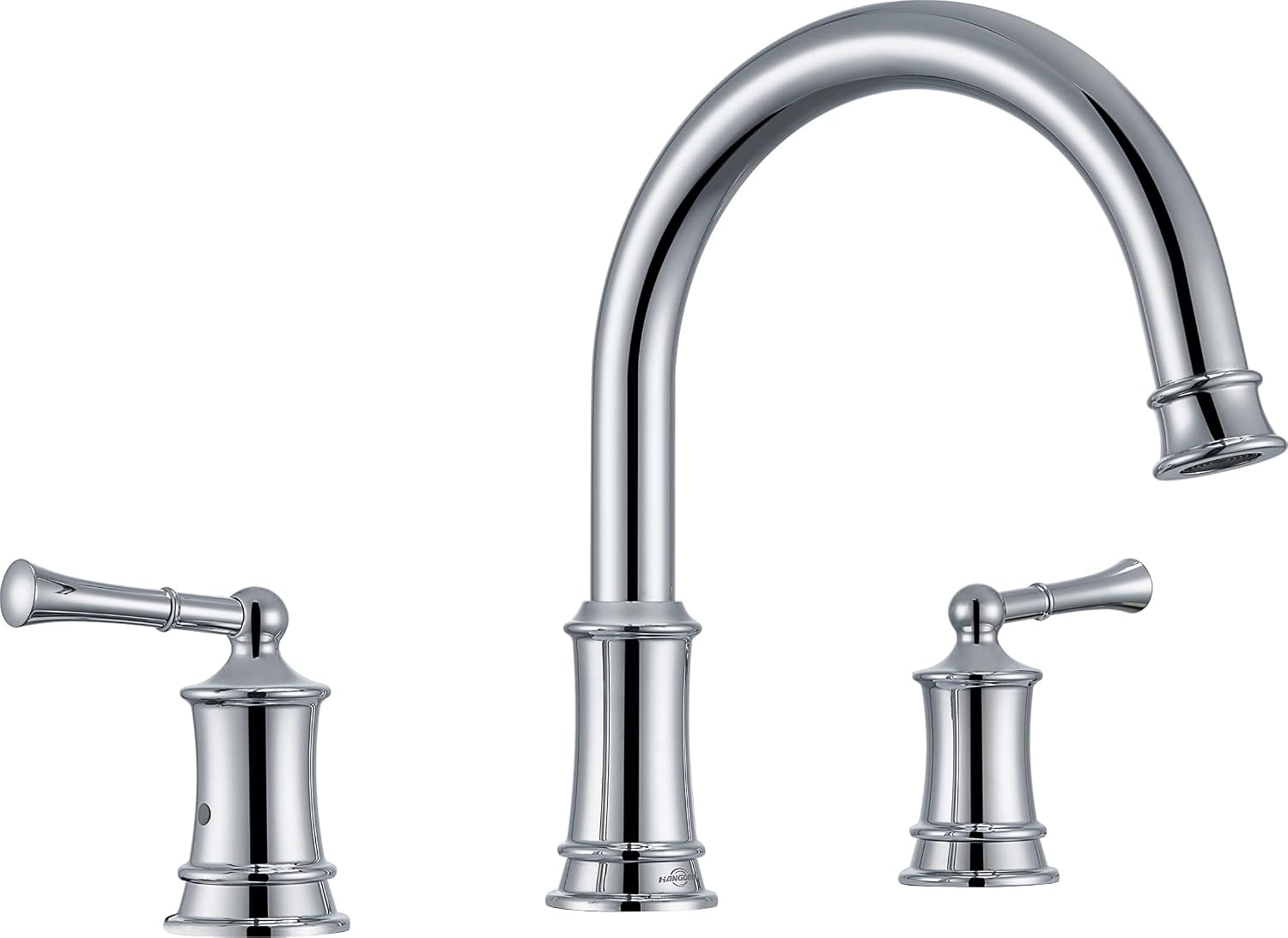 Polished Chrome Roman Tub Faucet, Antique Bathtub Faucet Set 3 Hole, High Flow Bath Tub Faucet 12-16 inch Widespread, Solid Brass Tub Filler 2 Handle 360° Swivel Spout Rough-in Valve(B2307-CP)