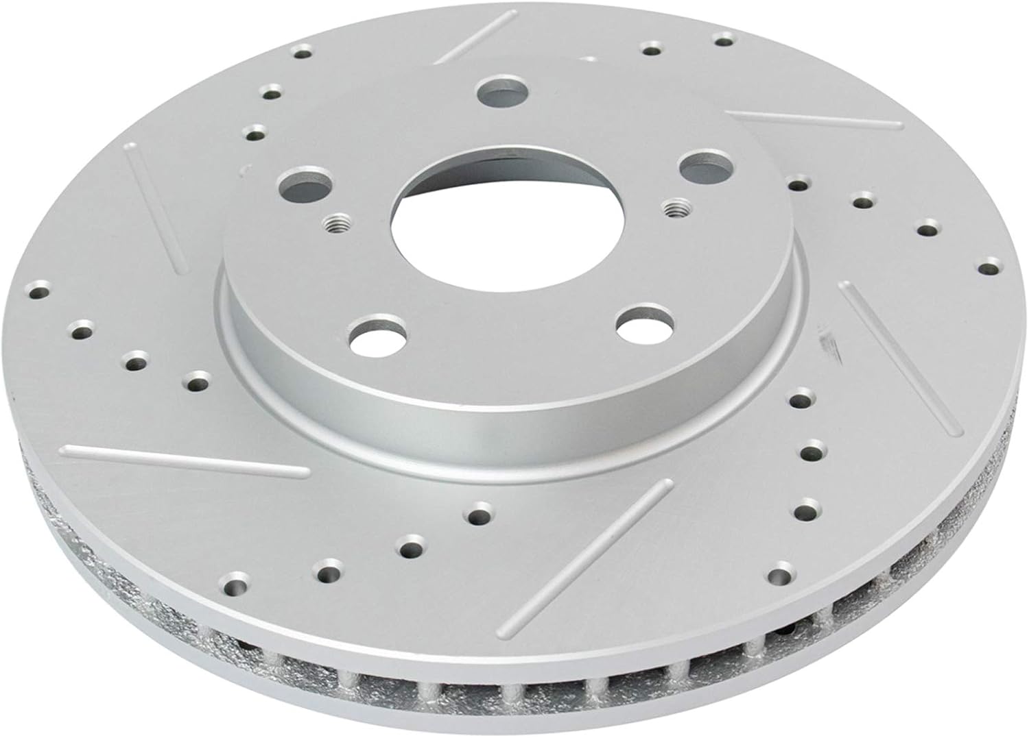 TRQ Performance Front Brake Pad and Rotor Set Ceramic Coated Drilled Slotted Vented Rotors Compatible with 2002-2006 Toyota Camry