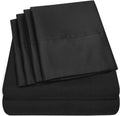 Sweet Home Collection RV Short Queen Sheets-6 Piece 1500 Thread Count Fine Brushed Microfiber Deep Pocket Set-Extra Pillow Cases, Value, Black, Short Queen Size(Pack of 12)