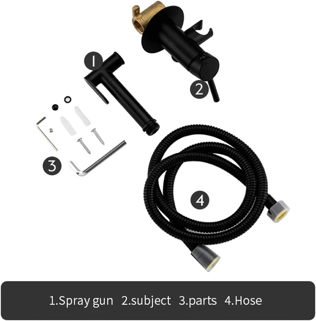 Black Bidet Faucets Cold & Hot Water Mixer Washer Muslim Shower hygienic Wall Mounted