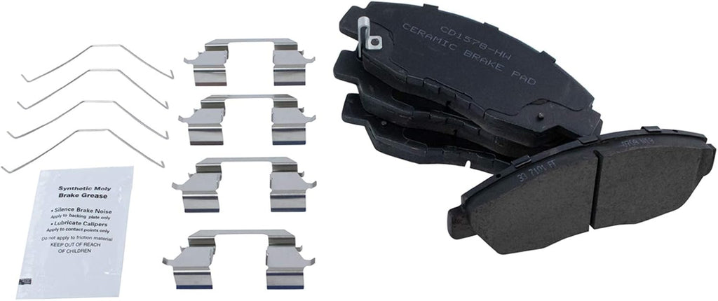TRQ Performance Front Brake Pad and Rotor Set Ceramic Coated Drilled Slotted Rotors Compatible with 2012-2015 Honda Civic