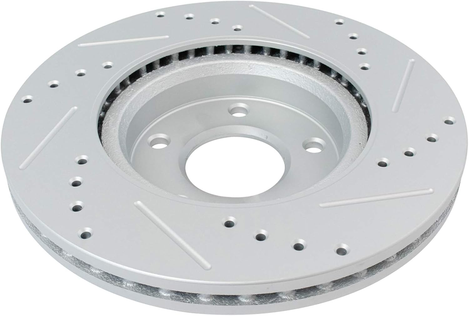 TRQ Front Brake Pad and Rotor Kit Ceramic Performance Slotted Drilled Vented Rotors G-Coated Compatible with 2013-2023 Nissan Altima