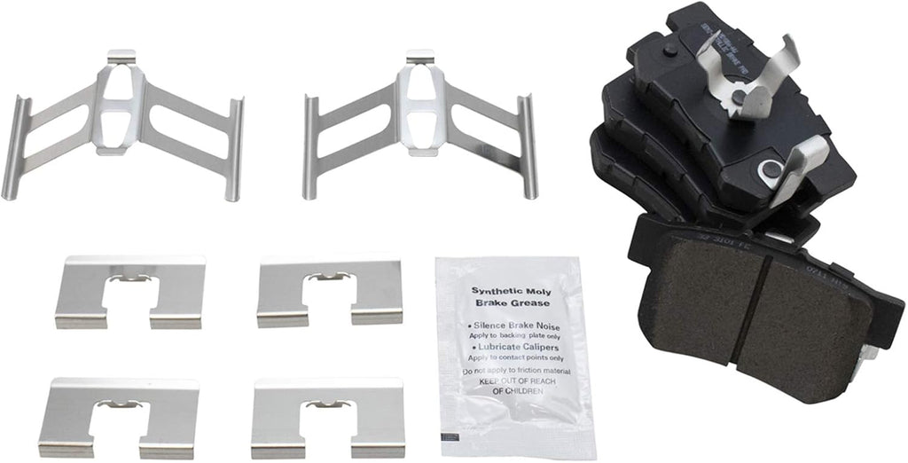 TRQ Performance Rear Brake Pad and Rotor Set Semi Metallic Coated Rotors Calipers Compatible with 2007-2011 Honda CR-V