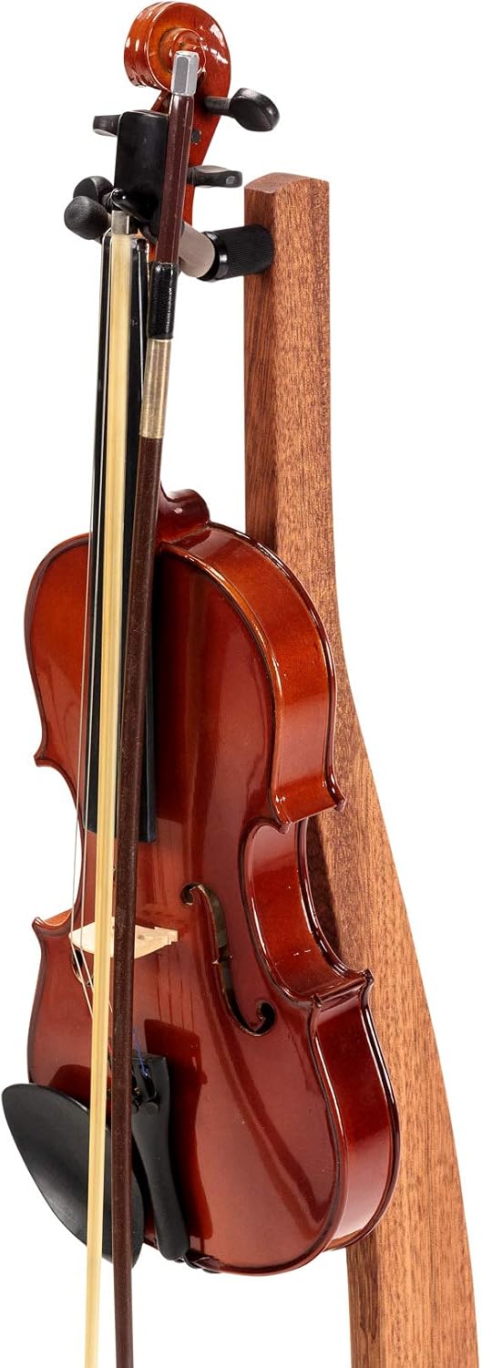 Zither Wooden Violin or Viola Stand - Handcrafted Solid Mahogany Wood Floor Stands, Made in USA