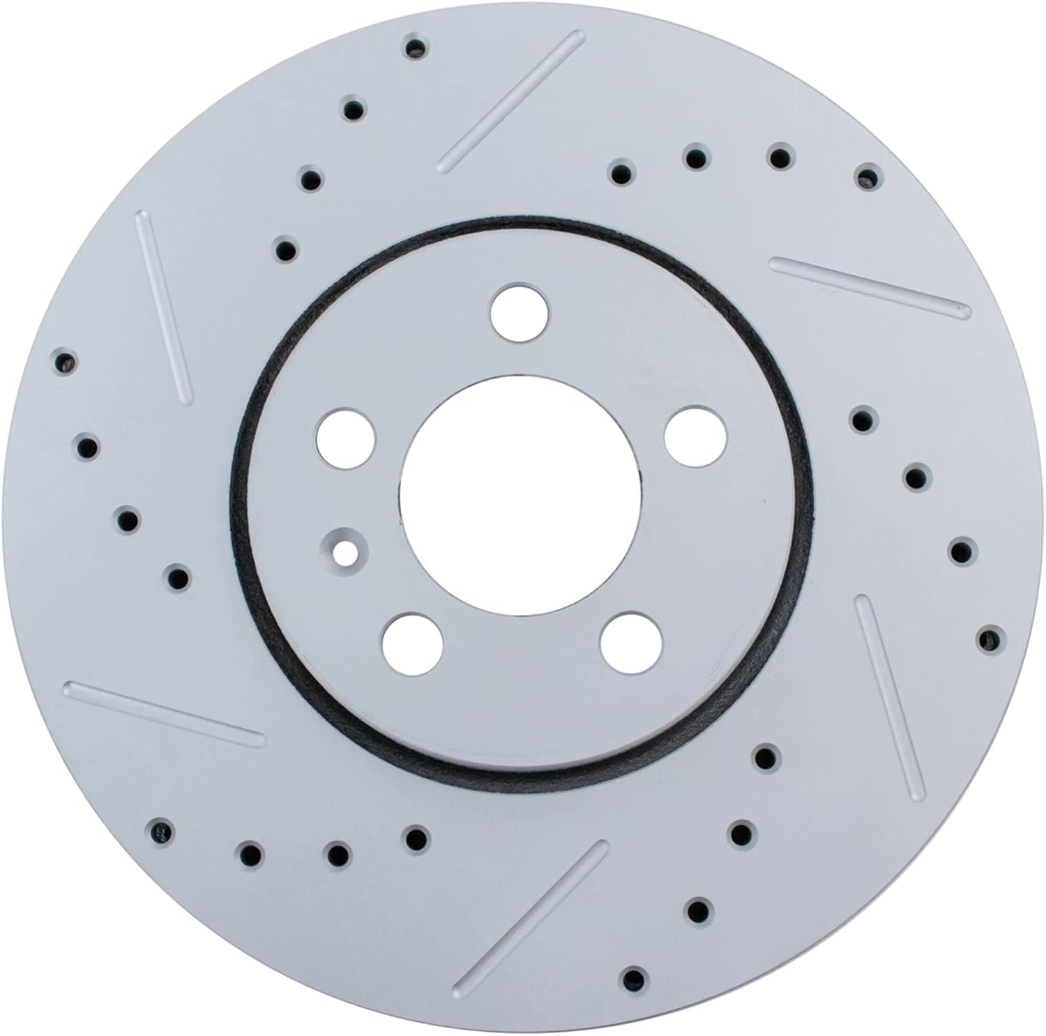 TRQ Performance Front Brake Pad and Rotor Set Ceramic Coated Drilled Slotted Rotors Compatible with 1999-2010 Volkswagen Beetle 1999-2006 Golf 1999-2005 Jetta