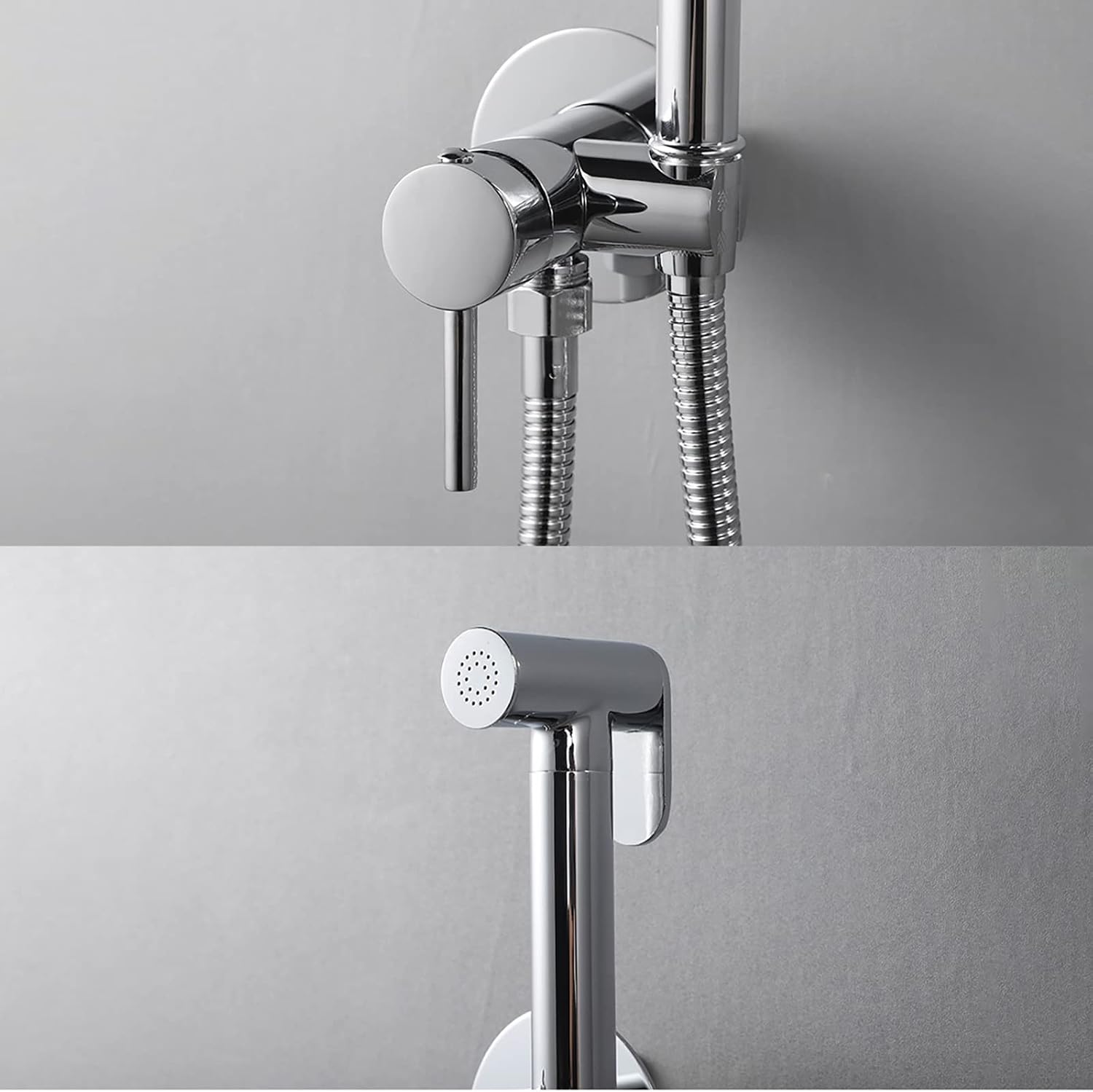 Handheld Bidet Sprayer for Toilet, Baby Cloth Diaper Hot and Cold Water Wall Mounted Brass Kit for Personal Hygiene Cleaning,Chrome(Chrome)