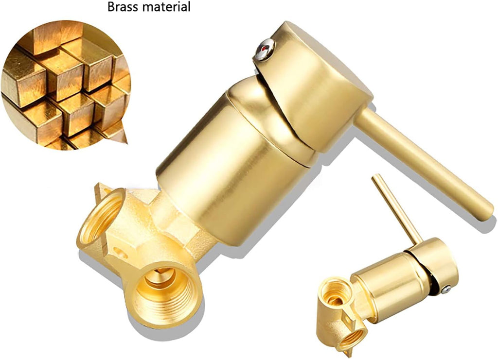 Handheld Bidet Sprayer for Toilet, Brushed Gold Wall Mounted Bathroom Cloth Diaper Set with Cold and Hot Water, Brass Kit for Personal Hygiene