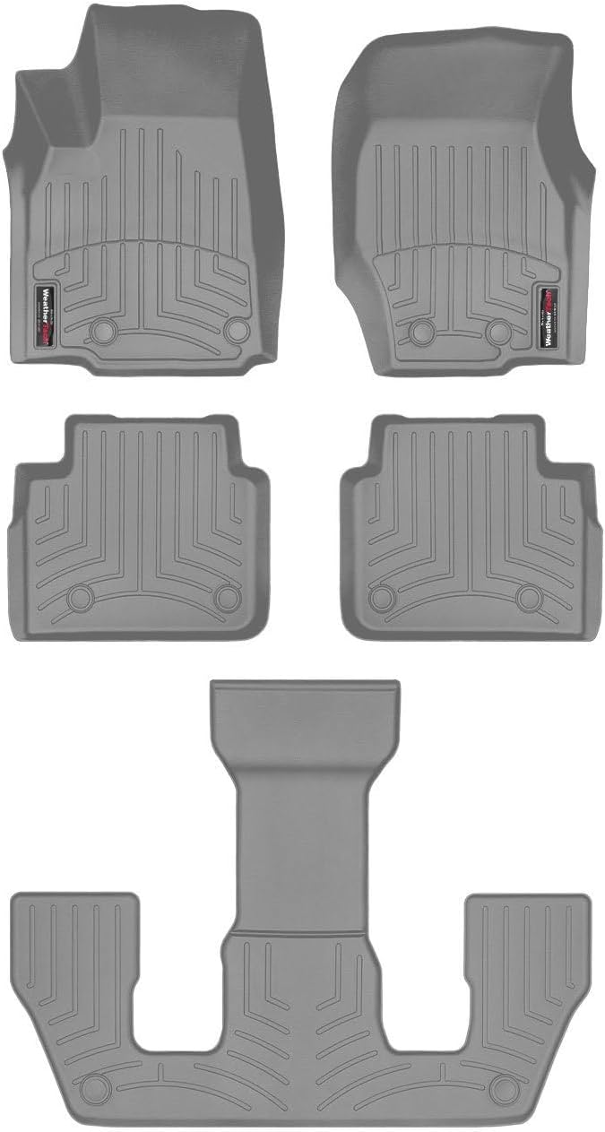WeatherTech Custom Fit FloorLiners for Jeep Grand Cherokee L, Grand Cherokee L, Grand Cherokee L - Full Set (461696-1-2-3), Grey