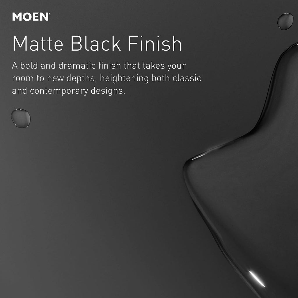 Moen Sleek Matte Black Pulldown Kitchen Faucet Featuring Pull Down Sprayer with Power Boost, High Arc Modern Kitchen Faucet, One-Handle Easy Installation, 7864BL