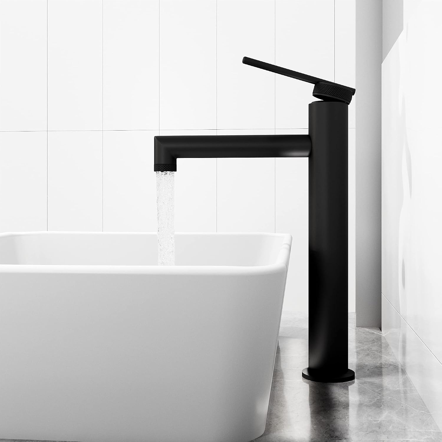 VIGO Sterling Single-Handle Single-Hole Mount Vessel Bathroom Sink Faucet, 11-Inch, Matte Black, Modern Design, Solid Brass, 1.2 GPM WaterSense & Ceramic Disc Valve, Corrosion-Resistant