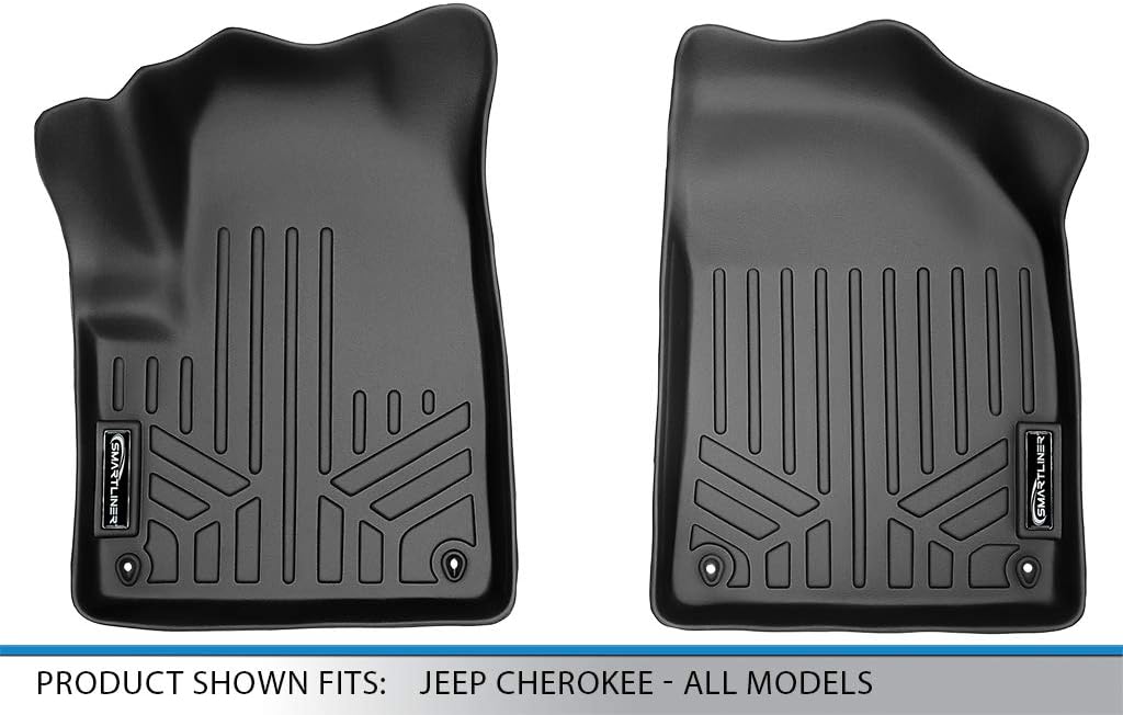 SMARTLINER Custom Fit Floor Mats 1st Row Liner Set for 2014-2023 Jeep Cherokee