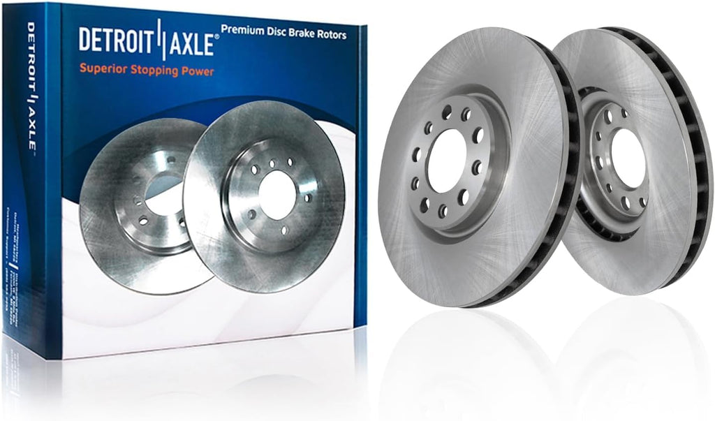 Detroit Axle - Front Brake Kit for 2018 Buick Regal Sportback [GS with Brembo Brakes] 13.58' inch Disc Brake Rotors Ceramic Brakes Pads with Hardware Replacement