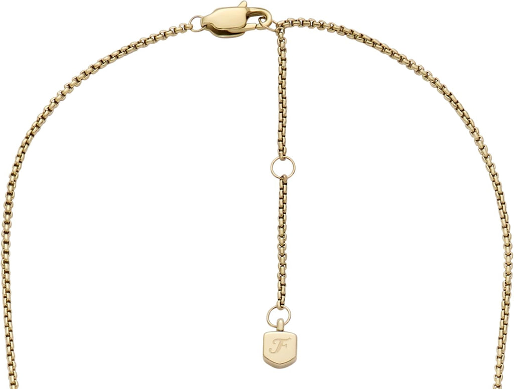 Fossil Women's Gold-Tone Stainless Steel Pendant Chain Necklace for Women