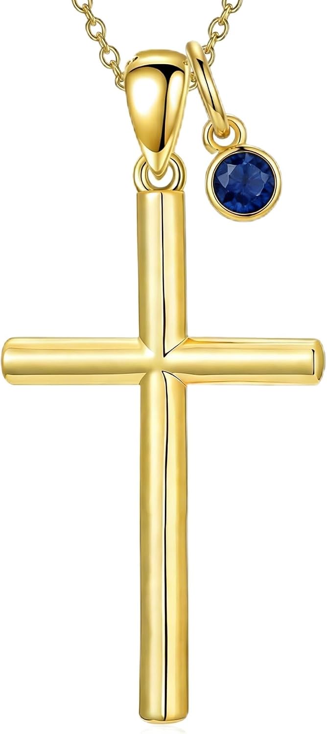 18K Gold Cross Pendant for Women Gold Cross Necklace 18K Gold Jewelry Religious Gift