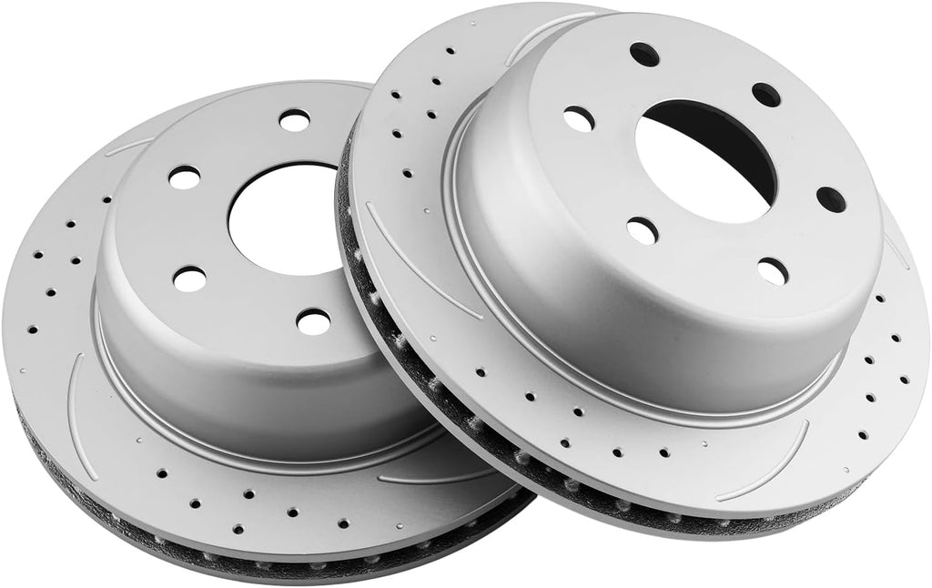 KAC 12.99 inch(330mm) Rear Brake Rotors for GMC 2000-2003 Yukon XL 1500, Cadillac 2002-2003 Escalade 6.0L, 2000 Suburban 1500, 2002-2003 Escalade 5.3L,Automotive Replacement Brake Rotors,55084
