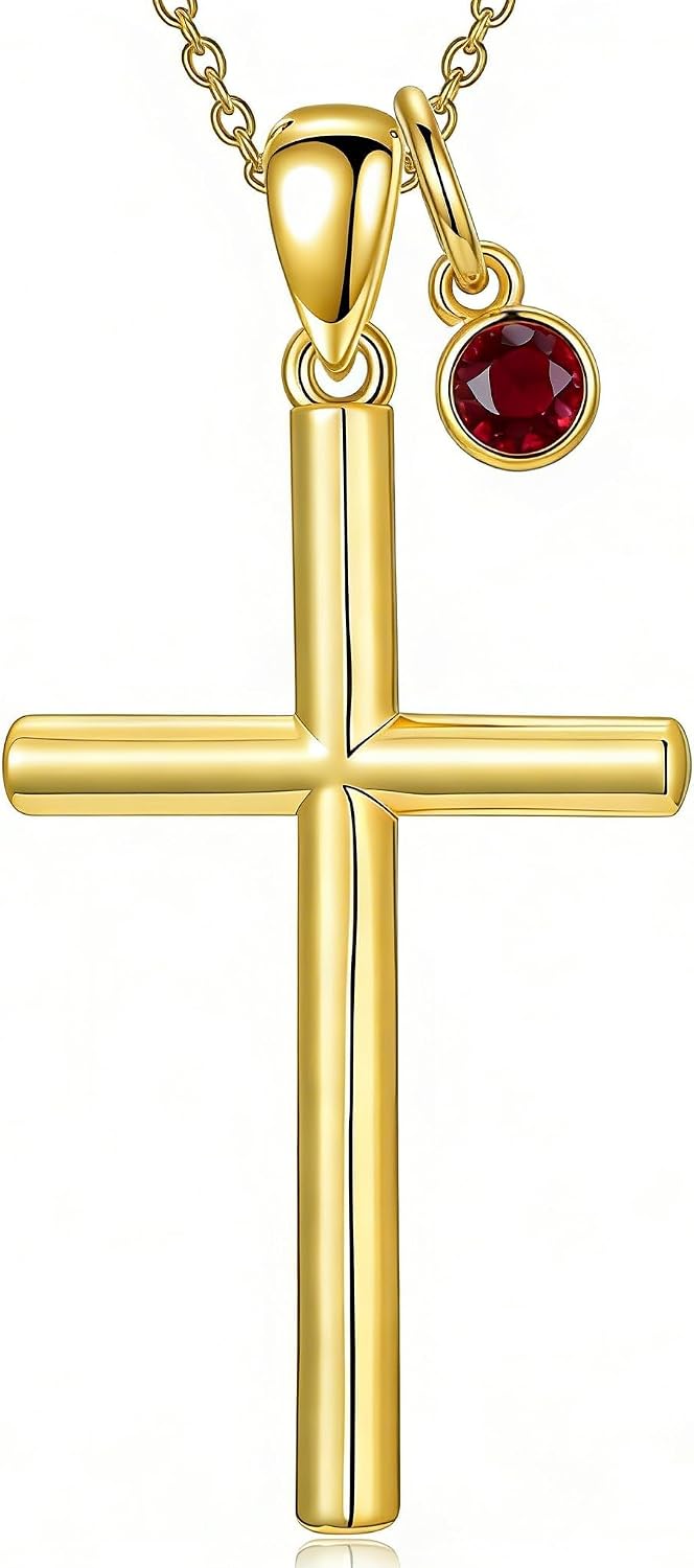 18K Gold Cross Pendant for Women Gold Cross Necklace 18K Gold Jewelry Religious Gift