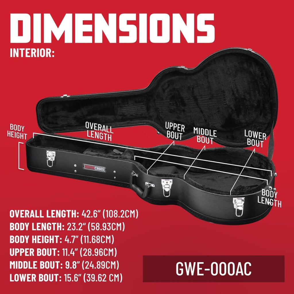 Gator Cases Hard-Shell Wood Case for Martin 000-Style Guitars, Fits Similar Style Acoustic Guitars (GWE-000AC)