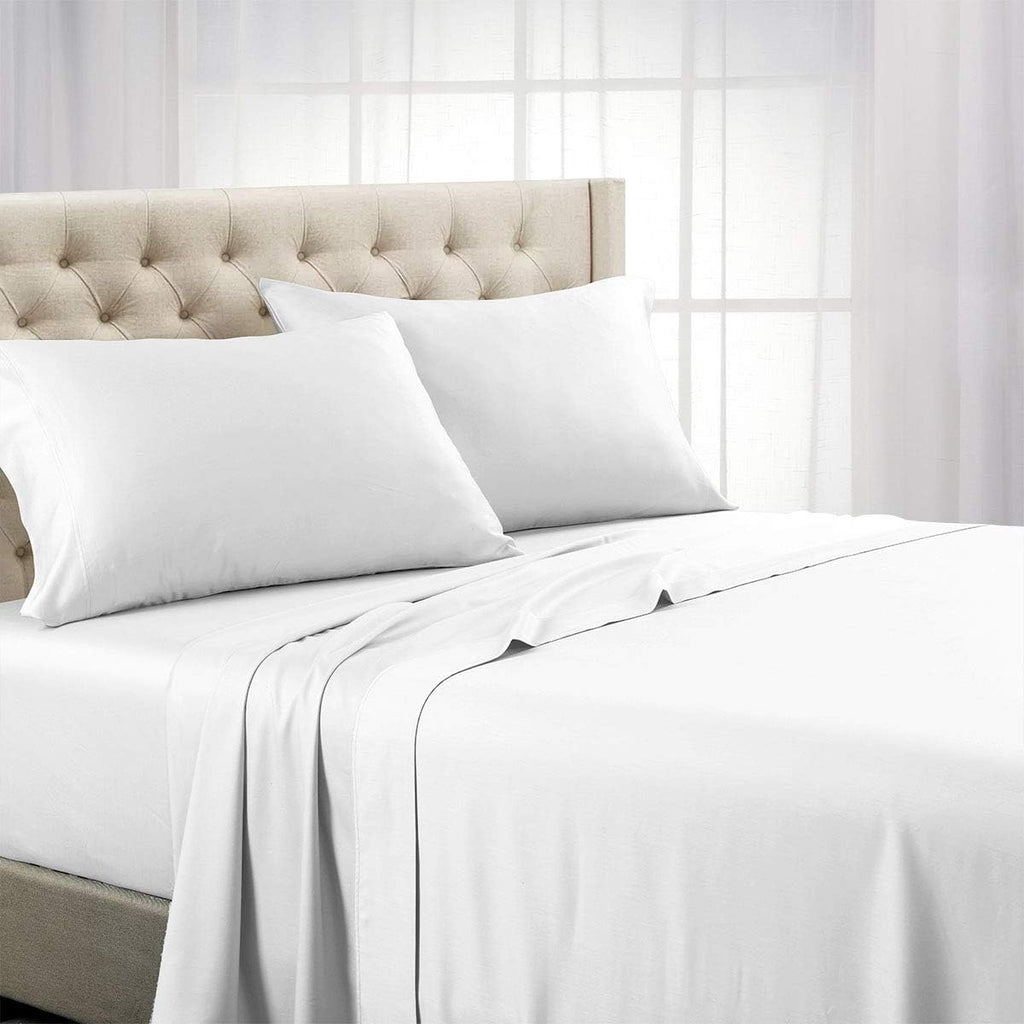 Royal Tradition Solid 600-Thread-Count, 100-Percent Cotton, Split-Top-California King 4PC Sheets Set for Adjustable Beds, White