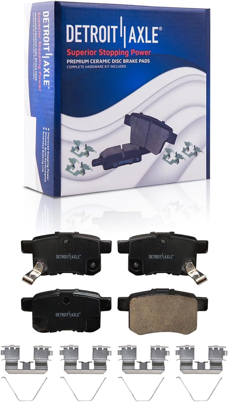 Detroit Axle - Brake Kit for 2008-2012 Honda Accord Drilled & Slotted Brake Rotors 2009 2010 2011 Ceramic Brakes Pads Replacement: 11.10'' inch Front and Rear Rotors