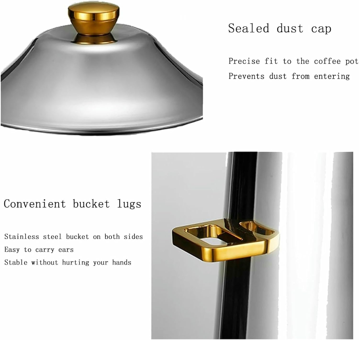 Commercial Coffee Chafer Urn with Chrome Accents Party Stainless Steel Coffee Urn with Faucet for Coffee Mulled Wine Kettle Juice Bucket Tea Dispenser/Gold