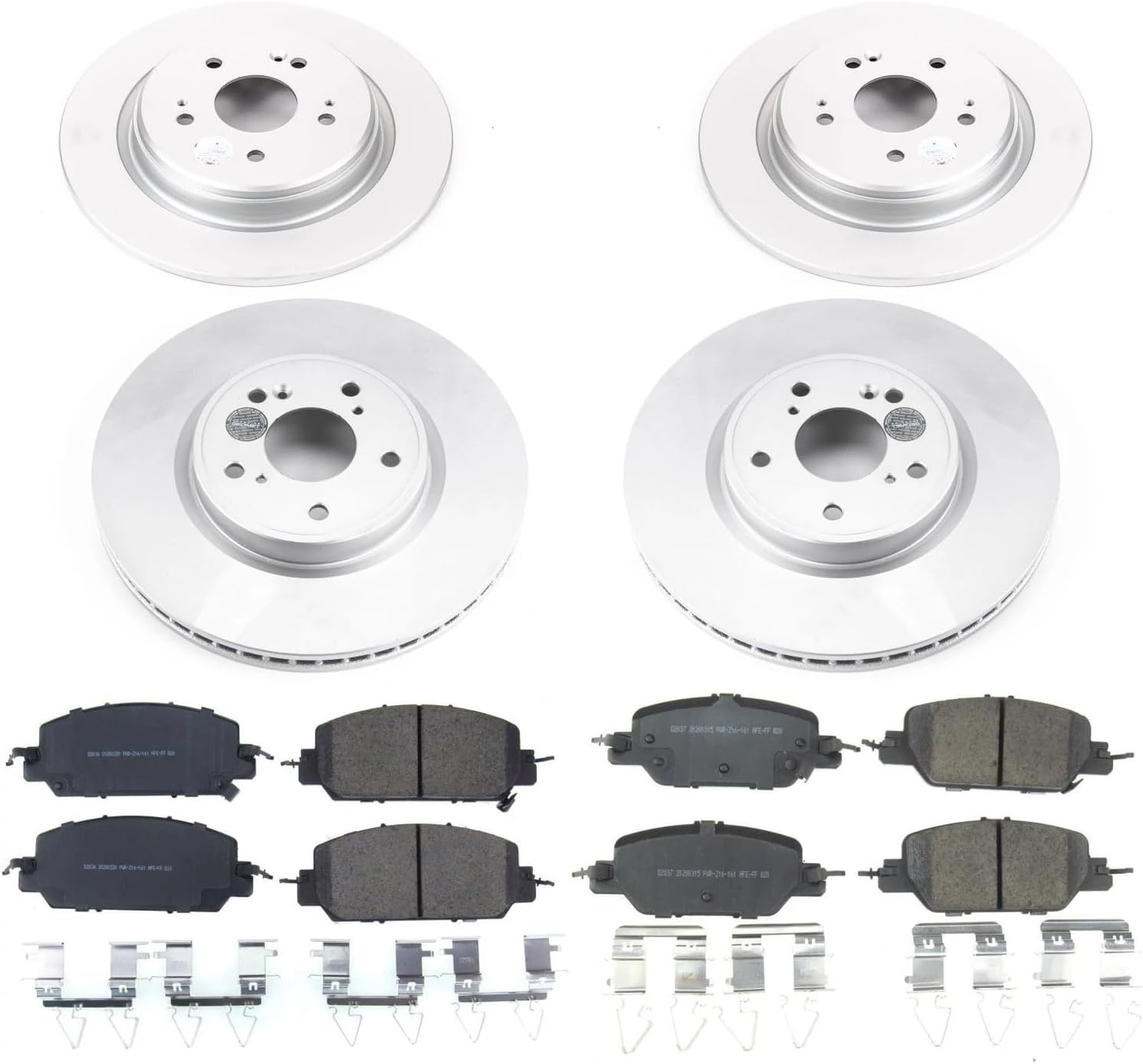 PowerStop Front and Rear Brake Kit for Honda CR-V 2017-25 - Fully-Coated Disc Rotors with Z17 Ceramic Brake Pads Replacement, CRK7873