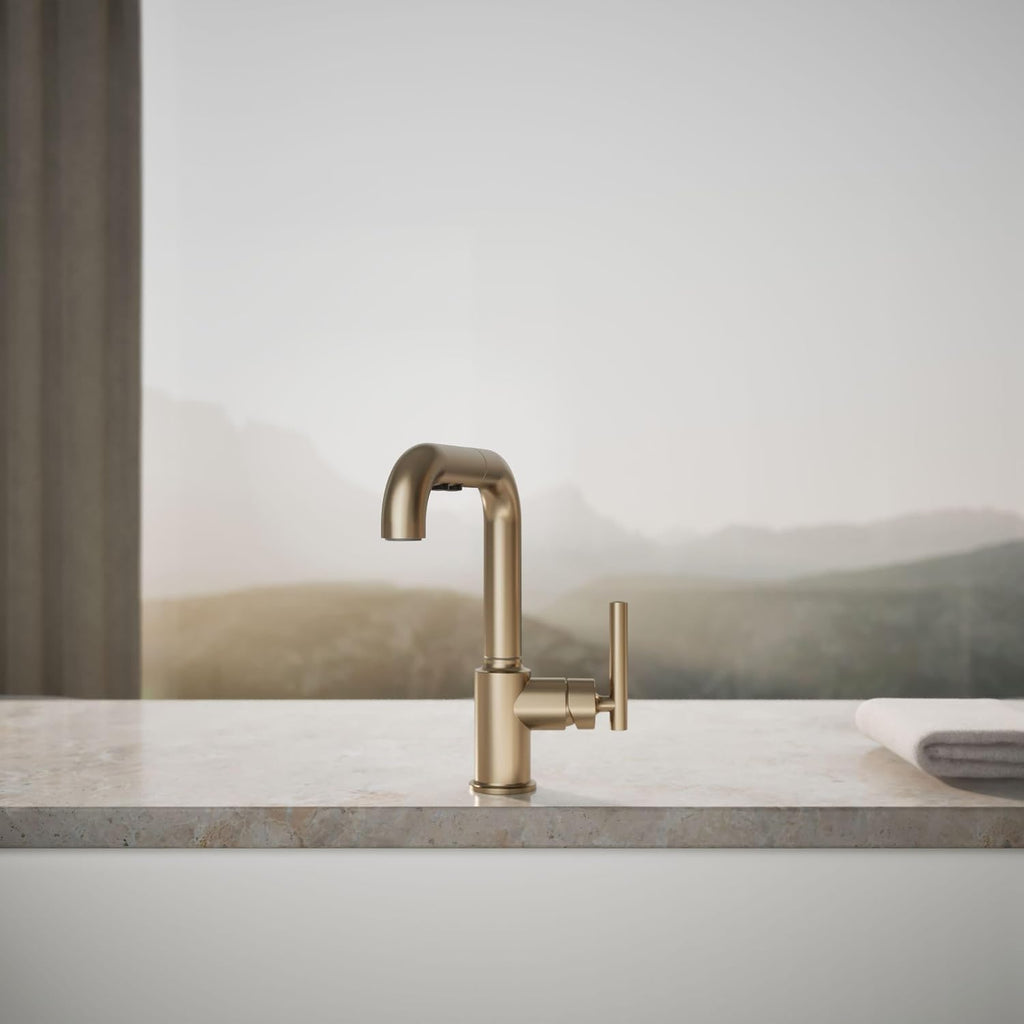 KOHLER Purist Pull-Out Kitchen Sink Faucet With Three-Function Sprayhead