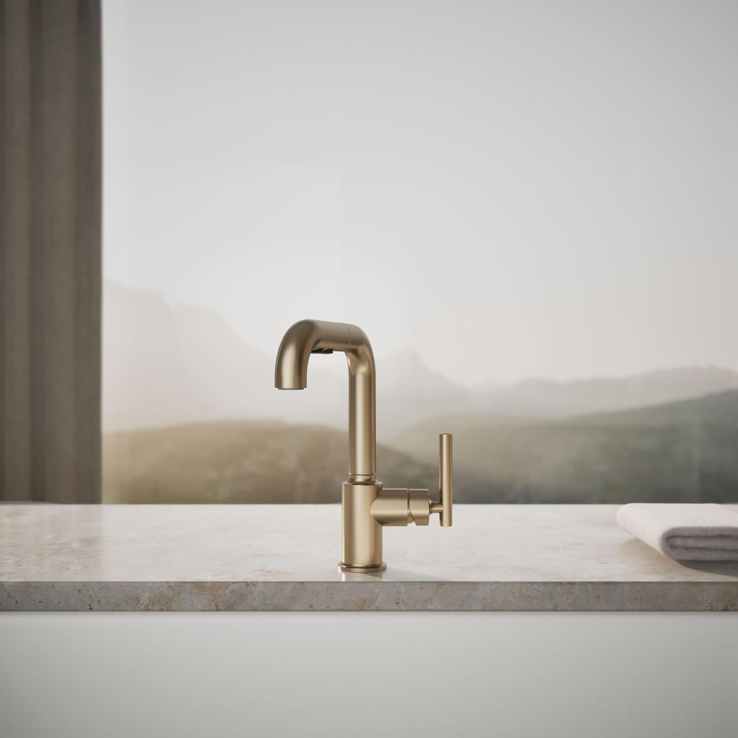 KOHLER Purist Pull-Out Kitchen Sink Faucet With Three-Function Sprayhead