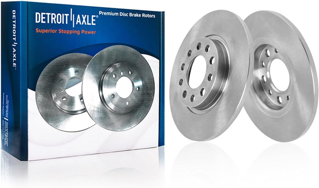 Detroit Axle - Brake Kit for 2015 2016 2017 Chrysler 200, Disc Brake Rotors Ceramic Brakes Pads with Hardware Replacement : 12.00' inch Front and 10.95' inch Rear Rotors