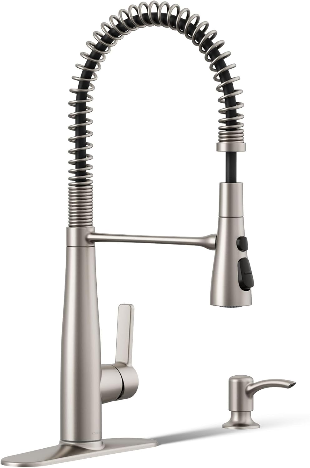 KOHLER K-R22745-SD-VS Semi-Professional Kitchen Sink Faucets with Soap Dispenser, Commercial Kitchen Faucets with Pull Down Sprayer, Vibrant Stainless