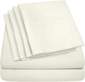 Sweet Home Collection Split King Sheets - 7 Piece 1500 Thread Count Fine Brushed Microfiber Deep Pocket Set - Extra Pillow Cases, Great Value, Split King, Ivory(Pack of 6)