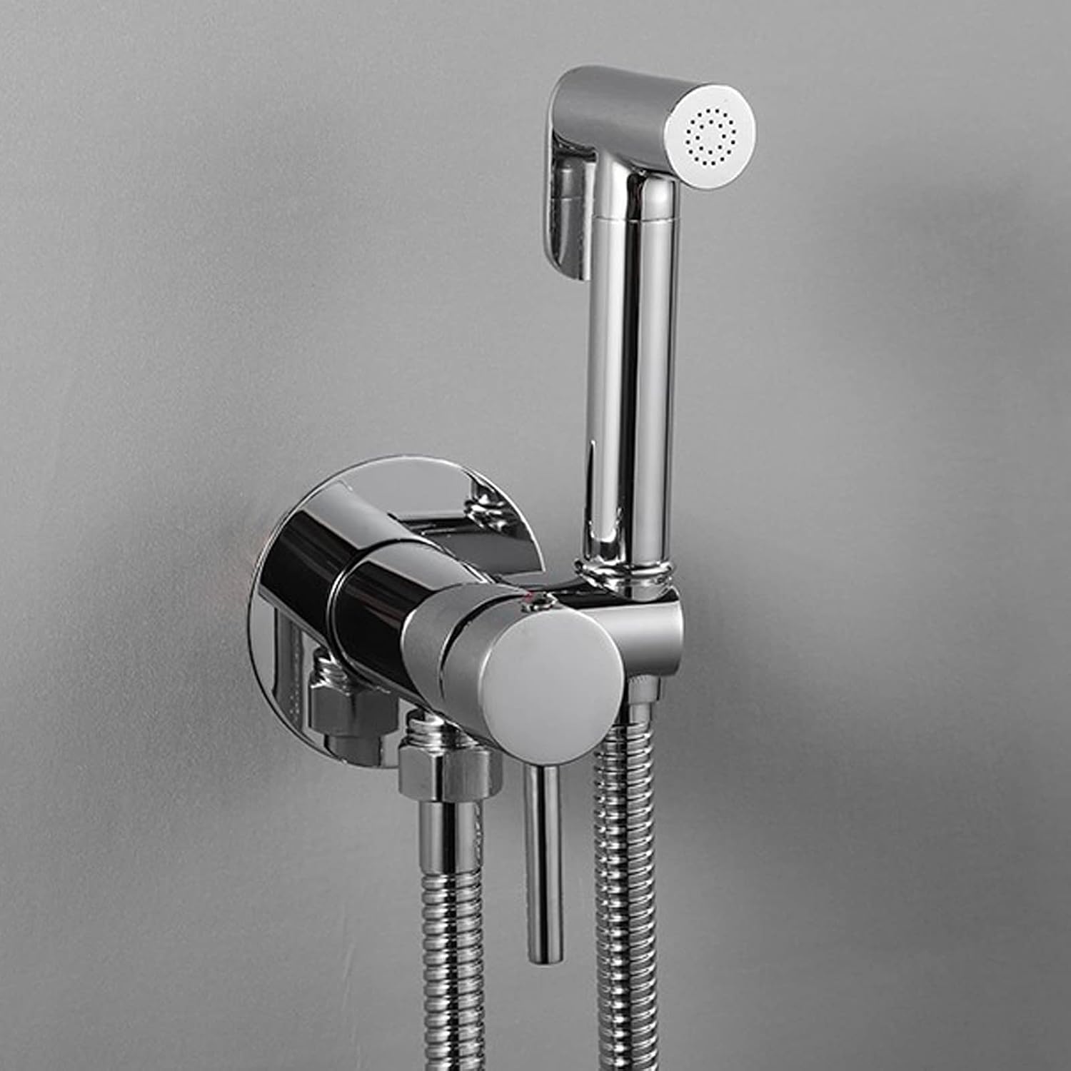 Handheld Bidet Sprayer for Toilet, Baby Cloth Diaper Hot and Cold Water Wall Mounted Brass Kit for Personal Hygiene Cleaning,Chrome(Chrome)
