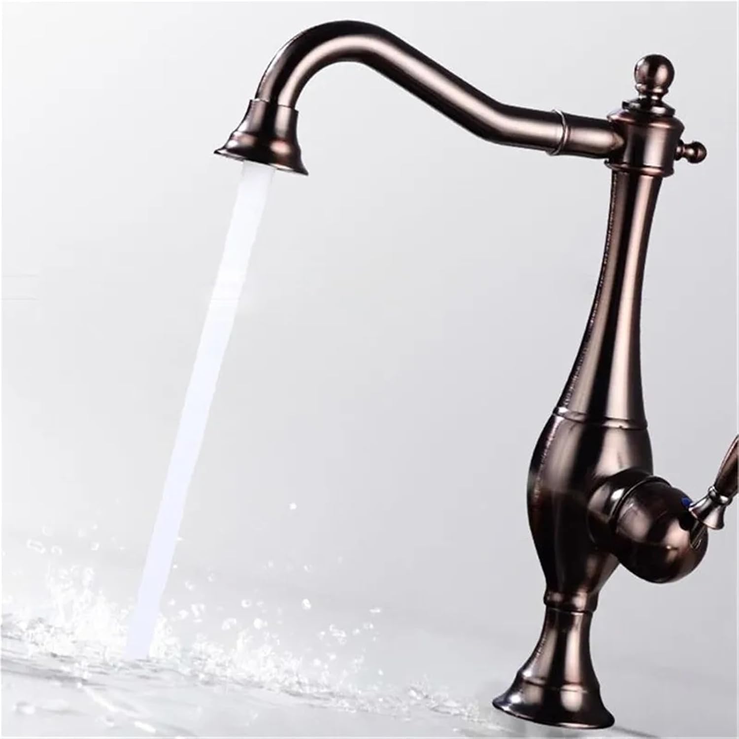 Kitchen Mixer Faucets Hot & Cold Solid Brass Sink Water Taps Single Handle Deck Mounted Crane Vessel(ORB)