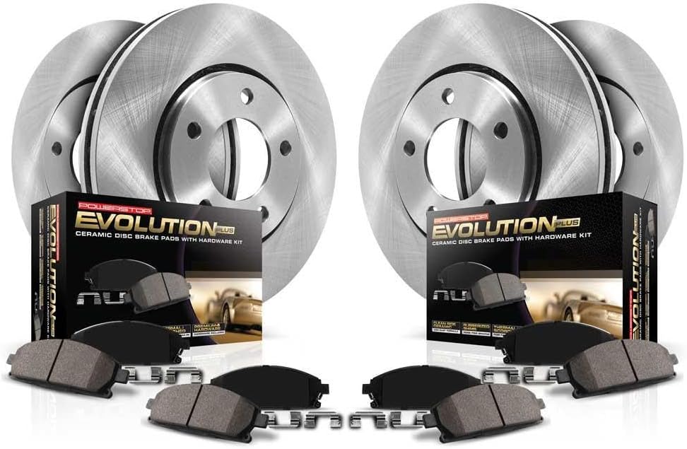 PowerStop Front and Rear Brake Kit for Hyundai Sonata 2020-24 | Kia K5 2021-24 - Z17 Ceramic Brake Pads & Disc Rotors Replacement, KOE8809